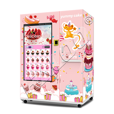 上昇システム冷却装置21.5inchタッチ画面が付いている自動カップケーキの自動販売機サラダ生鮮食品の自動販売機