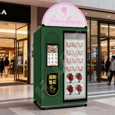 ハロー 新鮮花の自動販売機 ホワイト16ロッカー 大きい花束 ショッピングモール用 ホットセール クレジットカード決済システム