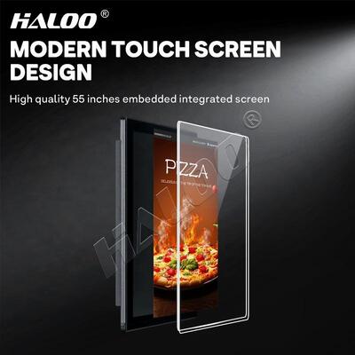 Haloo 55-inch Touchscreen Fresh Pizza Vending Machine Color-coated Steel Panel Foam
