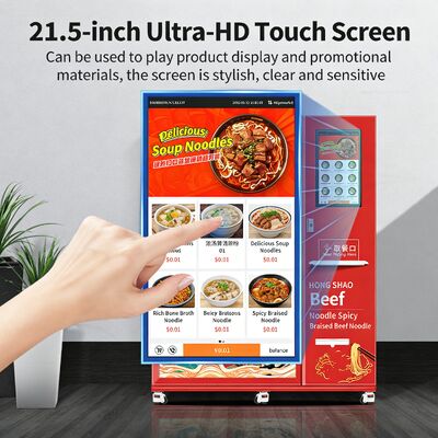 ハルー -18 °C 冷凍ヌードル自動販売機 色の鋼板の材料,マイクロ波オーブン,蒸気で35秒間加熱,提供