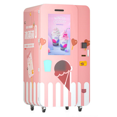 柔らかいアイスクリームの自動販売機の自動アイス クリームの自動販売機100個のコップの容量の
