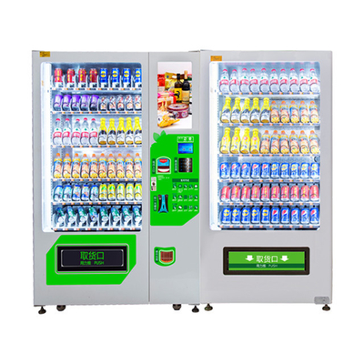 二重キャビネットの組合せの自動販売機が付いている大きい容量の飲み物そして軽食のコンボの自動販売機
